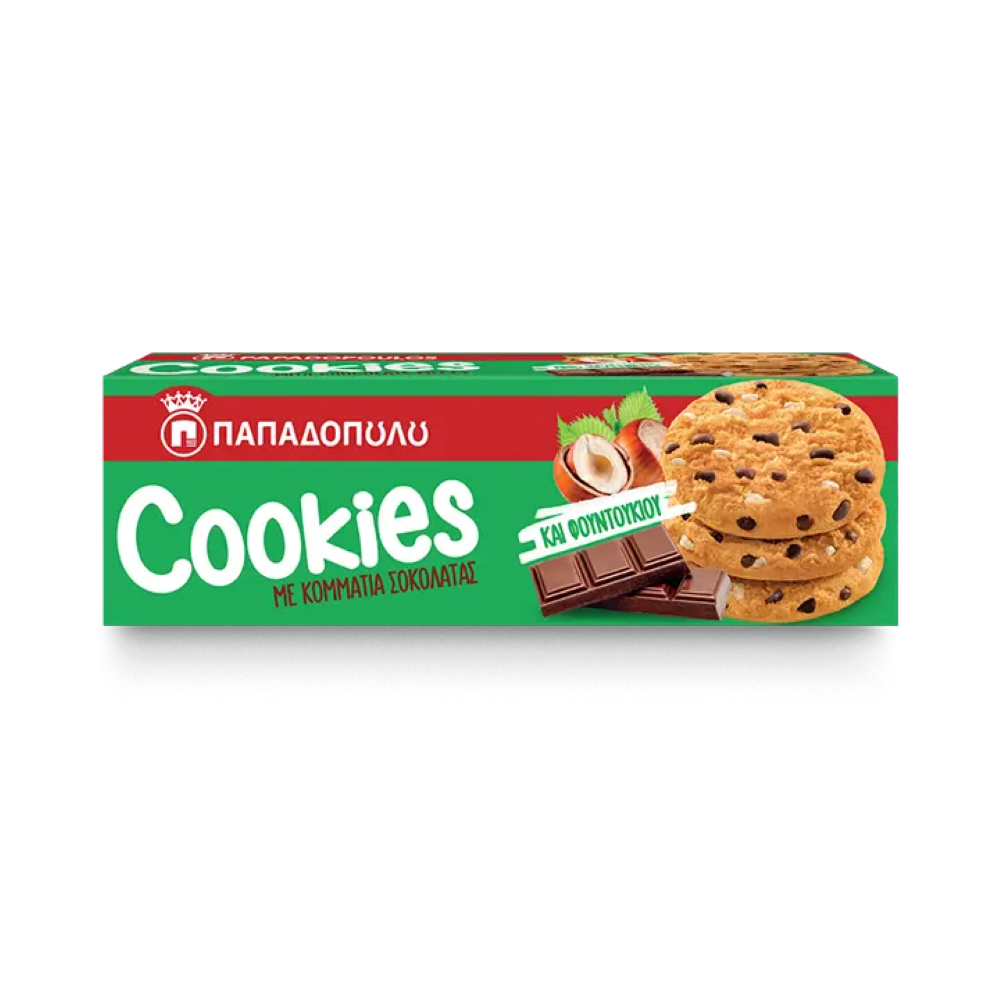 Cookies mit Haselnuss- und Schokoladenstückchen "Papadopoulos" 180g