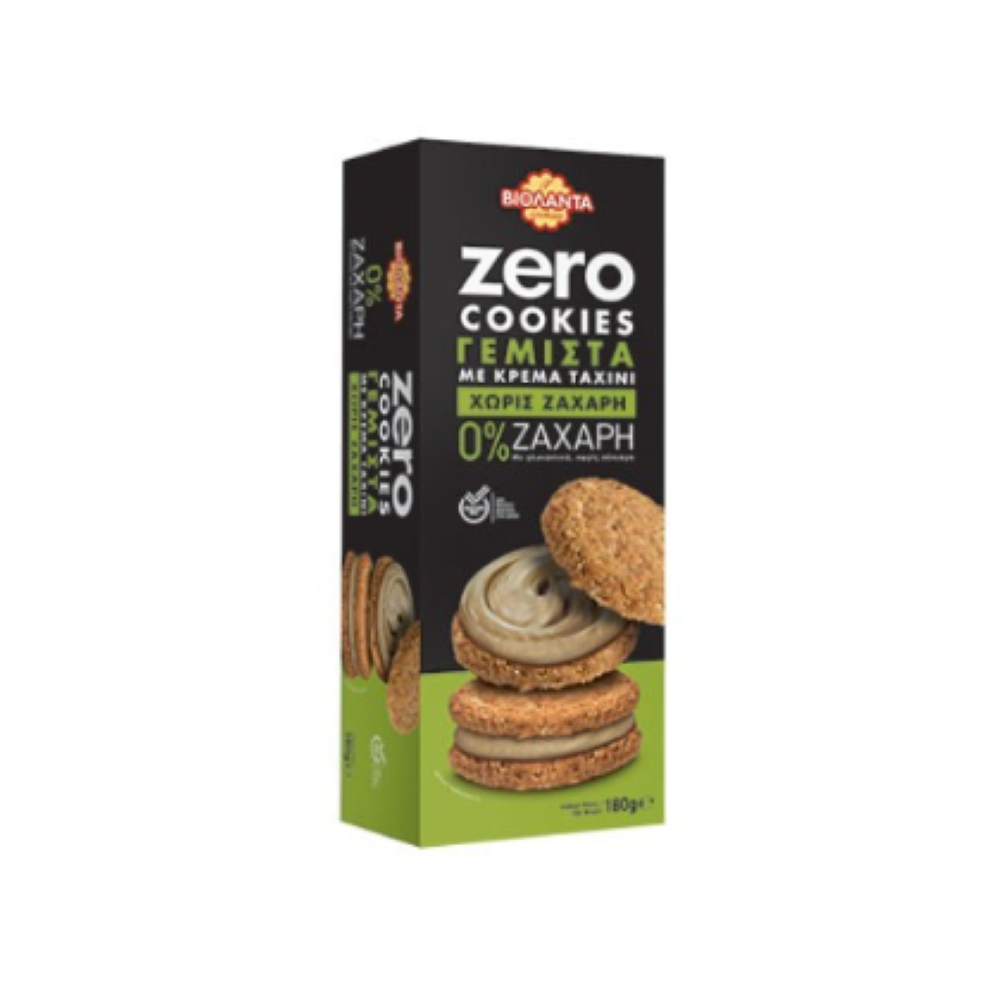 Doppelkekse ZERO gefüllt mit Tahini Creme ohne Zuckerzusatz "VIOLANTA" 180g
