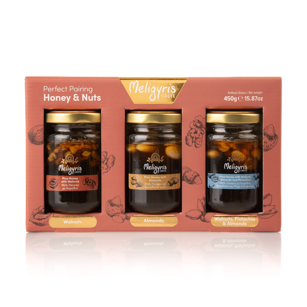 "Meligyris" Honig mit Nüssen (3x150g)