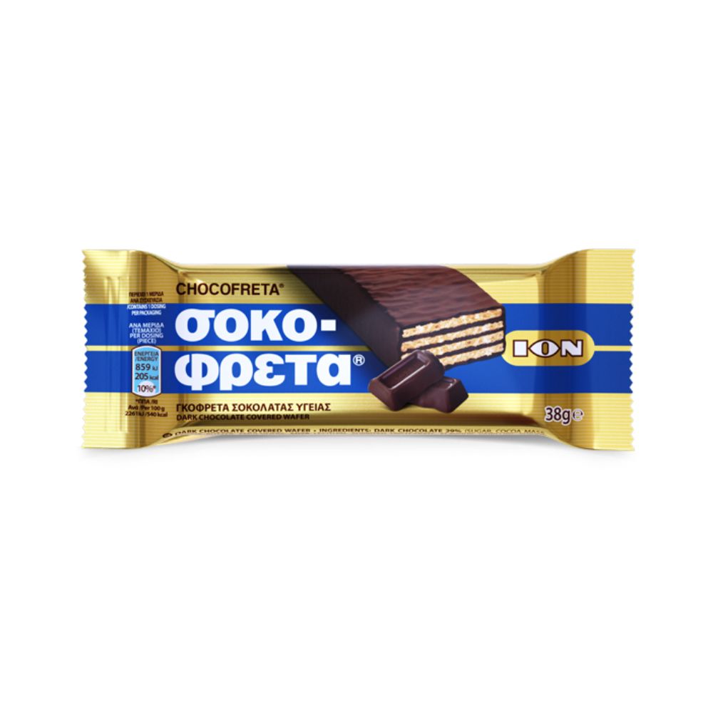 ION Sokofreta Waffel mit Bitterschokolade 38g