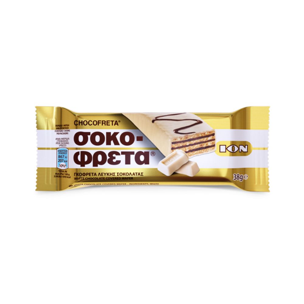 ION Sokofreta Waffel mit weißer Schokolade 38g