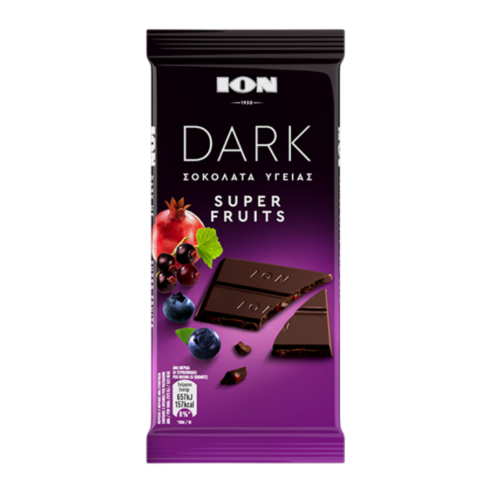 Dunkle Schokolade mit Super Fruits "ION" 90g