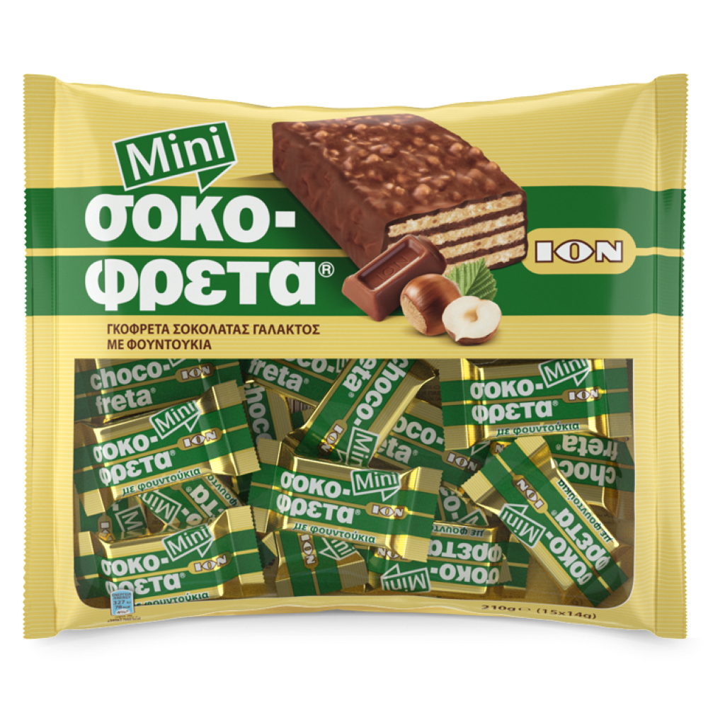 Mini Sokofreta Waffeln mit Haselnuss "ION" 210g (15x14g)