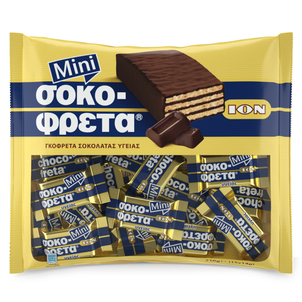 Mini Sokofreta Waffeln dunkle Schokolade "ION" 210g (15x14g)