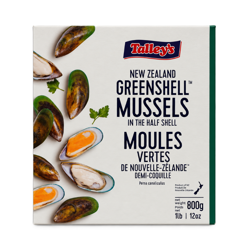 Grünschalmuscheln in Halbschale "Talley's" 800g
