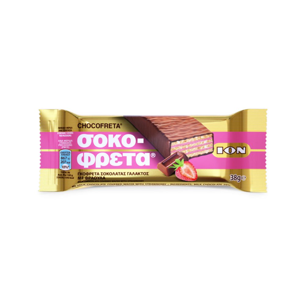 ION Sokofreta Waffel Erdbeere 38g