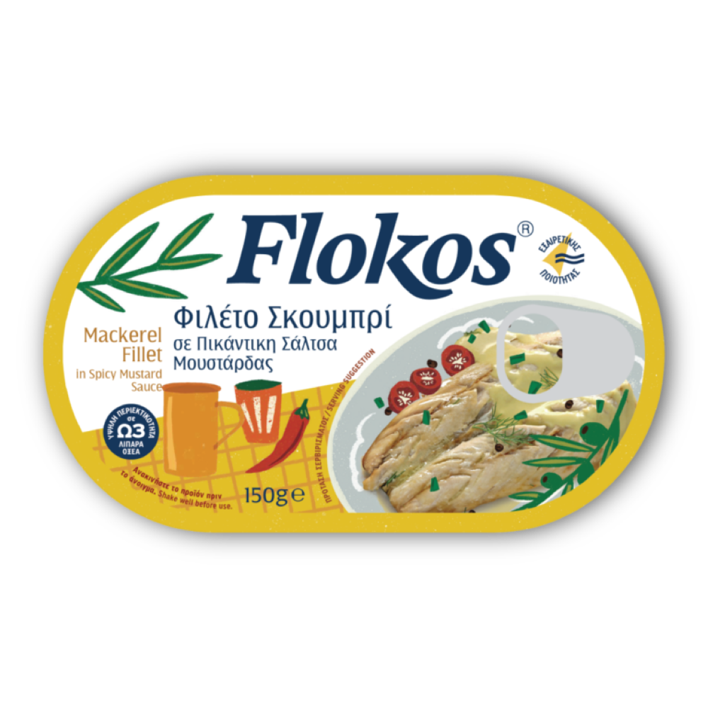Makrelenfilet in pikanter Senfsauce "FLOKOS" 150g